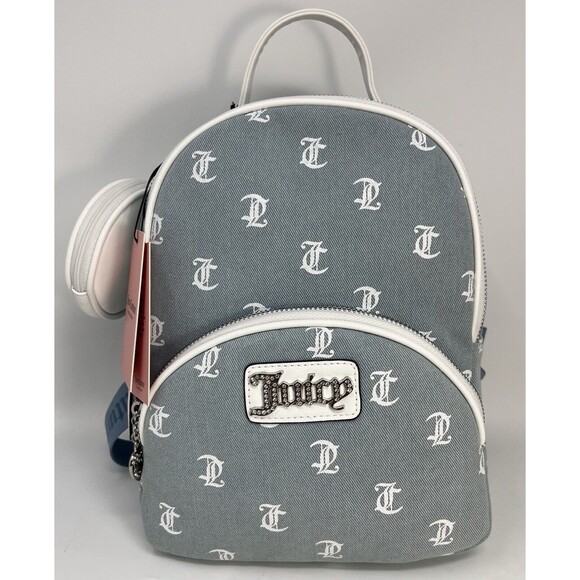 Juicy Couture Denim Logo Queen Of Everything Backpack Women’s New With‎ Tags - Picture 1 of 5